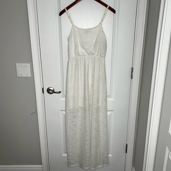 Bailey Blue boho Gypsy sleeveless lined lace maxi dress white small - Picture 4 of 8